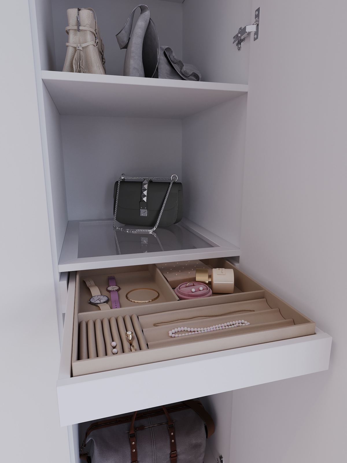 Антресоль Даллас ,двухдверный ,Белый  