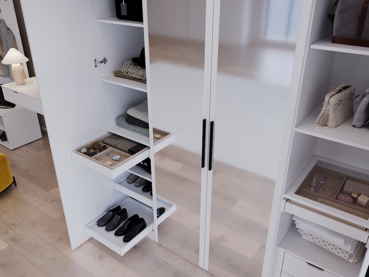 Шкаф распашной Даллас ,четырехдверный ,Белый  