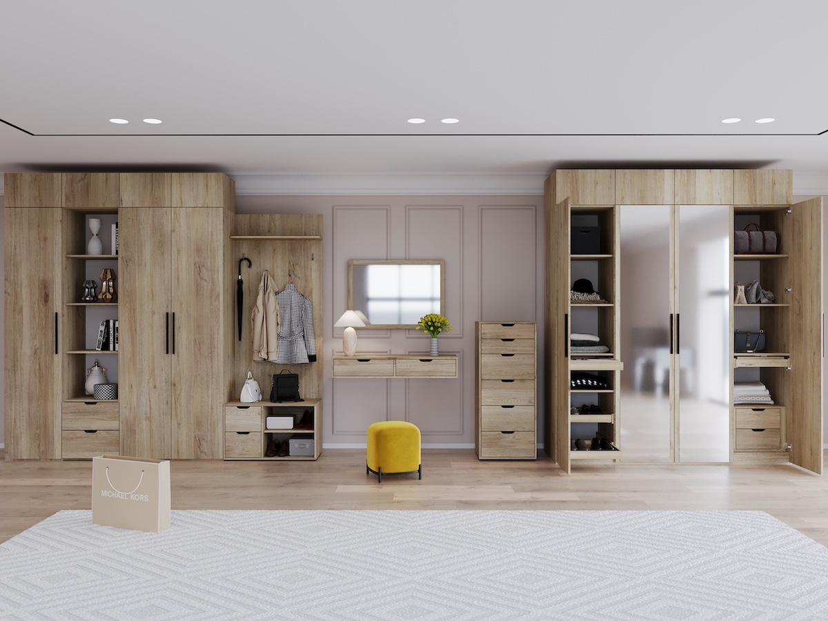 Шкаф распашной Даллас ,четырехдверный ,Белый  