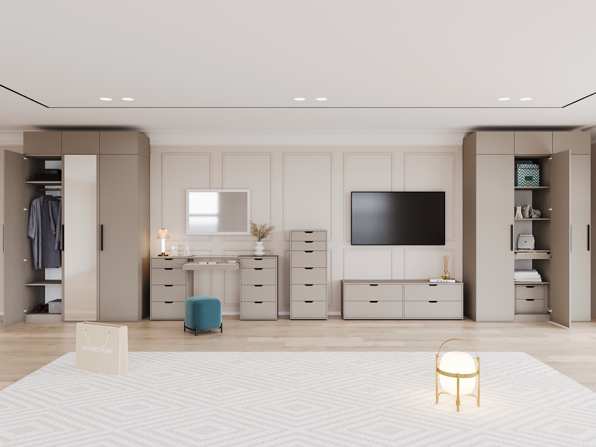 Шкаф распашной Даллас ,четырехдверный ,Белый  