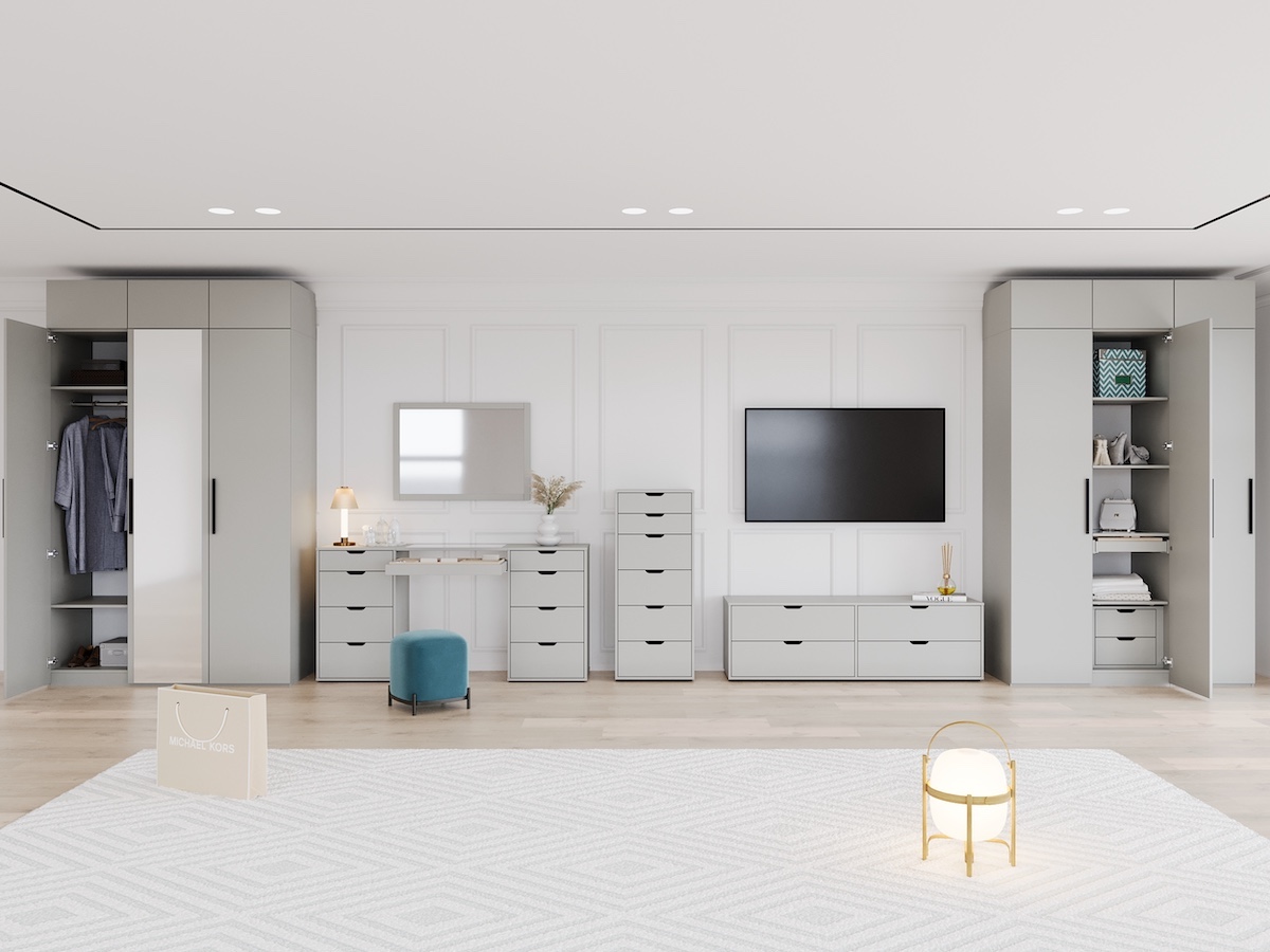 Шкаф распашной Даллас ,четырехдверный ,Белый  